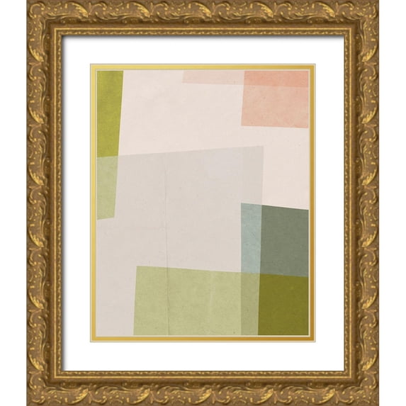 Barnes, Victoria 15x18 Gold Ornate Wood Framed with Double Matting Museum Art Print Titled - Overlapping Planes III