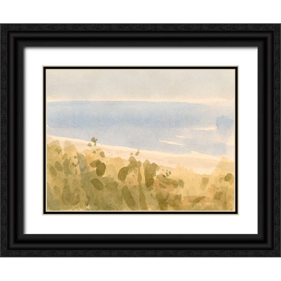 Barnes, Victoria 18x15 Black Ornate Wood Framed with Double Matting Museum Art Print Titled - Brushy Coast I