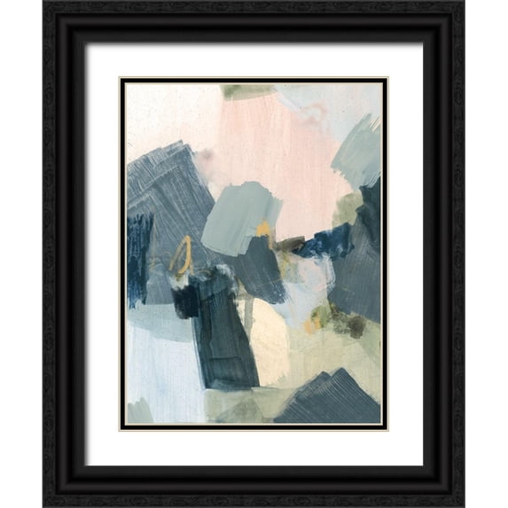Barnes, Victoria 19x24 Black Ornate Wood Framed with Double Matting Museum Art Print Titled - Lago I