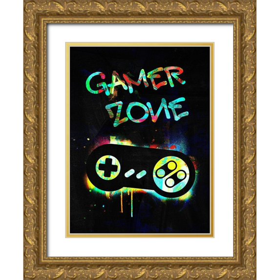 Barnes, Victoria 19x24 Gold Ornate Wood Framed with Double Matting Museum Art Print Titled - Gamer Tag IV