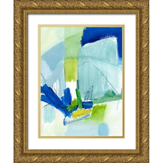 Barnes, Victoria 19x24 Gold Ornate Wood Framed with Double Matting Museum Art Print Titled - Seaglass Harbor II