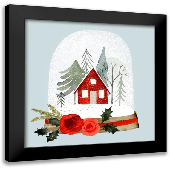 Barnes, Victoria 20x20 Black Modern Framed Museum Art Print Titled - Snow Globe Village I