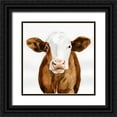 thumbnail image 1 of Barnes, Victoria 20x20 Black Ornate Wood Framed with Double Matting Museum Art Print Titled - Cow Gaze II, 1 of 4