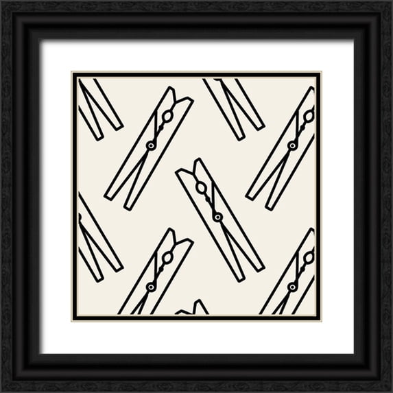 Barnes, Victoria 20x20 Black Ornate Wood Framed with Double Matting Museum Art Print Titled - Laundry Room Collection F