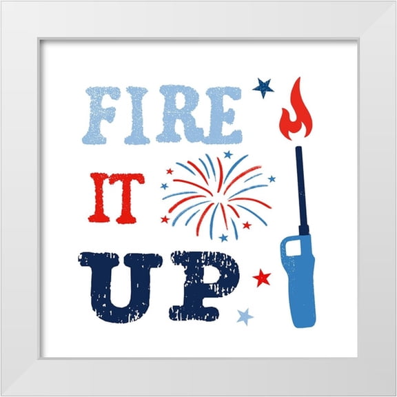 Barnes, Victoria 20x20 White Modern Wood Framed Museum Art Print Titled - Red-White And BBQ II