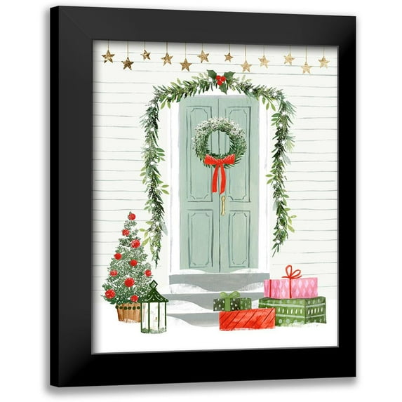 Barnes, Victoria 20x24 Black Modern Framed Museum Art Print Titled - Festive Front Door I