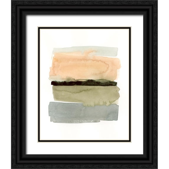Barnes, Victoria 20x24 Black Ornate Wood Framed with Double Matting Museum Art Print Titled - Peachy Horizon II