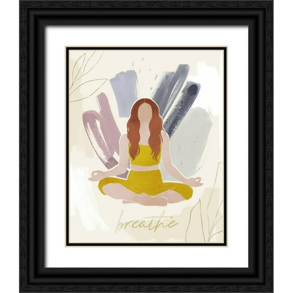 Barnes, Victoria 20x24 Black Ornate Wood Framed with Double Matting Museum Art Print Titled - Yoga Practice VI