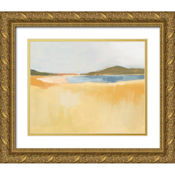 Barnes, Victoria 24x20 Gold Ornate Wood Framed with Double Matting Museum Art Print Titled - Ochre Seaside I