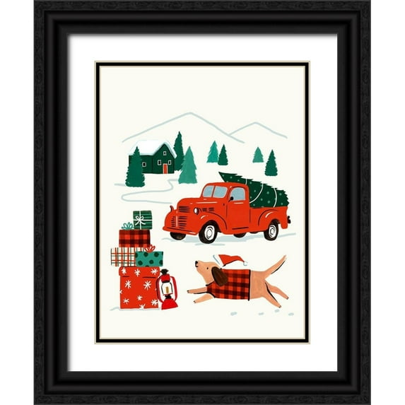 Barnes, Victoria 25x32 Black Ornate Wood Framed with Double Matting Museum Art Print Titled - Going to Grandmas II