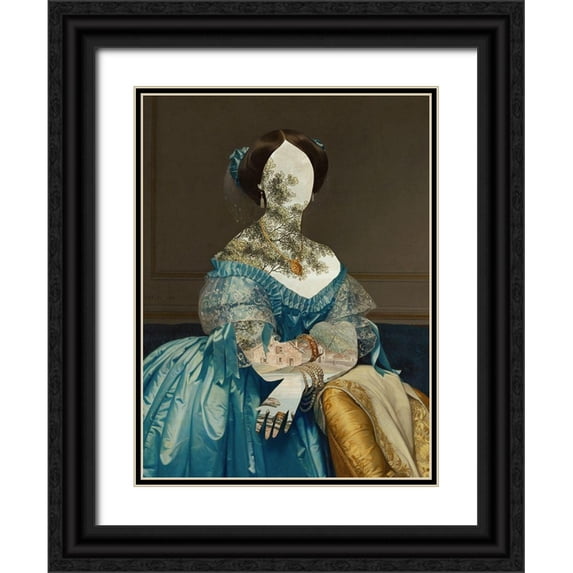 Barnes, Victoria 25x32 Black Ornate Wood Framed with Double Matting Museum Art Print Titled - Royal Collage I