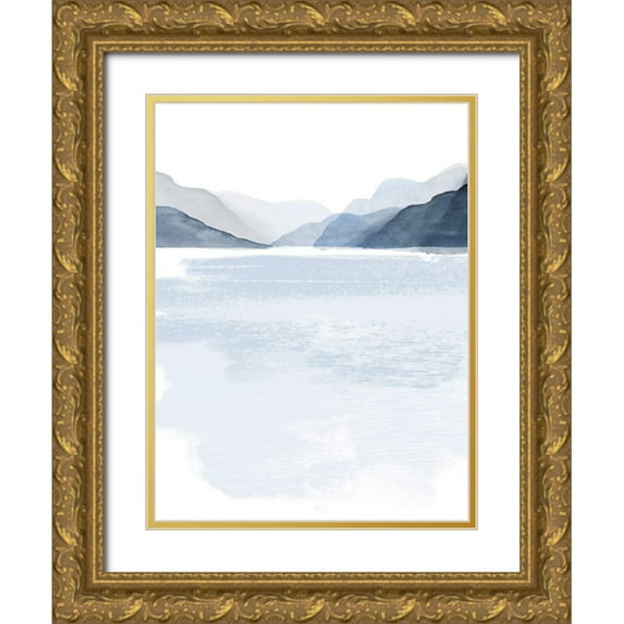 Barnes, Victoria 25x32 Gold Ornate Wood Framed with Double Matting Museum Art Print Titled - Glacial Lake II