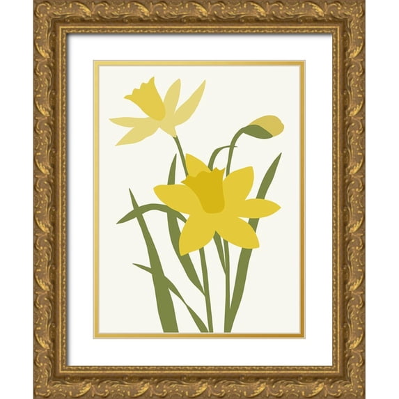 Barnes, Victoria 25x32 Gold Ornate Wood Framed with Double Matting Museum Art Print Titled - Graphic Botanic II