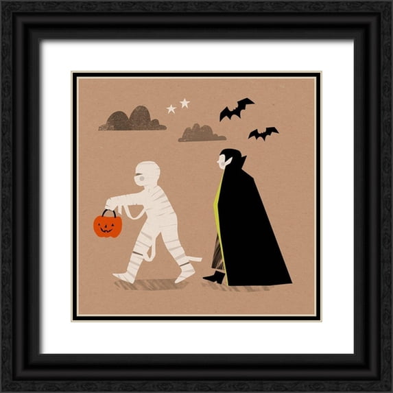 Barnes, Victoria 26x26 Black Ornate Wood Framed with Double Matting Museum Art Print Titled - Graphic Halloween IV