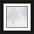 thumbnail image 1 of Barnes, Victoria 26x26 Black Ornate Wood Framed with Double Matting Museum Art Print Titled - Pastel Snowflakes II, 1 of 4