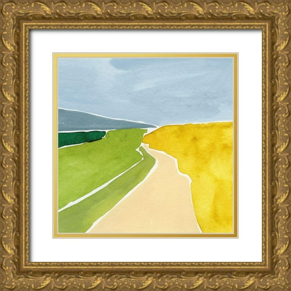 Barnes, Victoria 26x26 Gold Ornate Wood Framed with Double Matting Museum Art Print Titled - Distant Path III