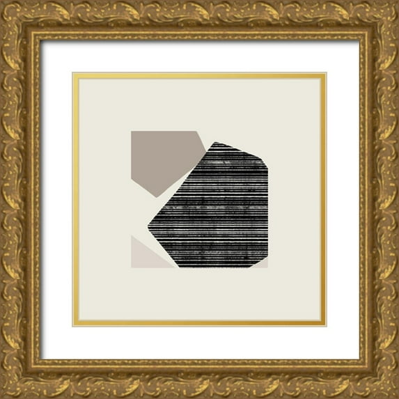 Barnes, Victoria 26x26 Gold Ornate Wood Framed with Double Matting Museum Art Print Titled - Fragmented Shapes IV