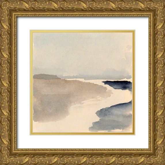 Barnes, Victoria 26x26 Gold Ornate Wood Framed with Double Matting Museum Art Print Titled - Inky View IV