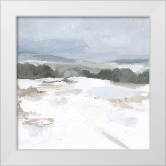 Barnes, Victoria 26x26 White Modern Wood Framed Museum Art Print Titled - Silver Winter I