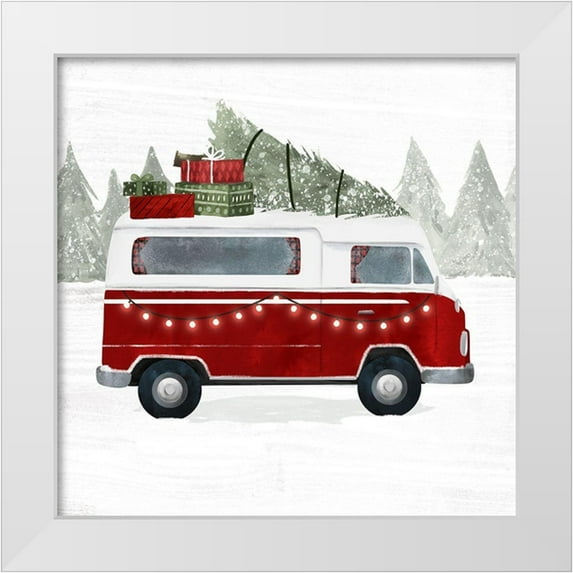 Barnes, Victoria 26x26 White Modern Wood Framed Museum Art Print Titled - Yuletide Camper IV