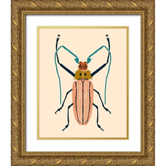 Barnes, Victoria 26x32 Gold Ornate Wood Framed with Double Matting Museum Art Print Titled - Beetle Bug IV