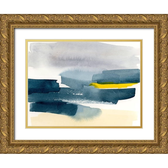 Barnes, Victoria 32x25 Gold Ornate Wood Framed with Double Matting Museum Art Print Titled - Peeking Sunshine IV