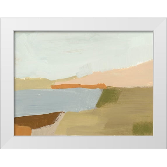 Barnes, Victoria 32x25 White Modern Wood Framed Museum Art Print Titled - Stacked Landscape I