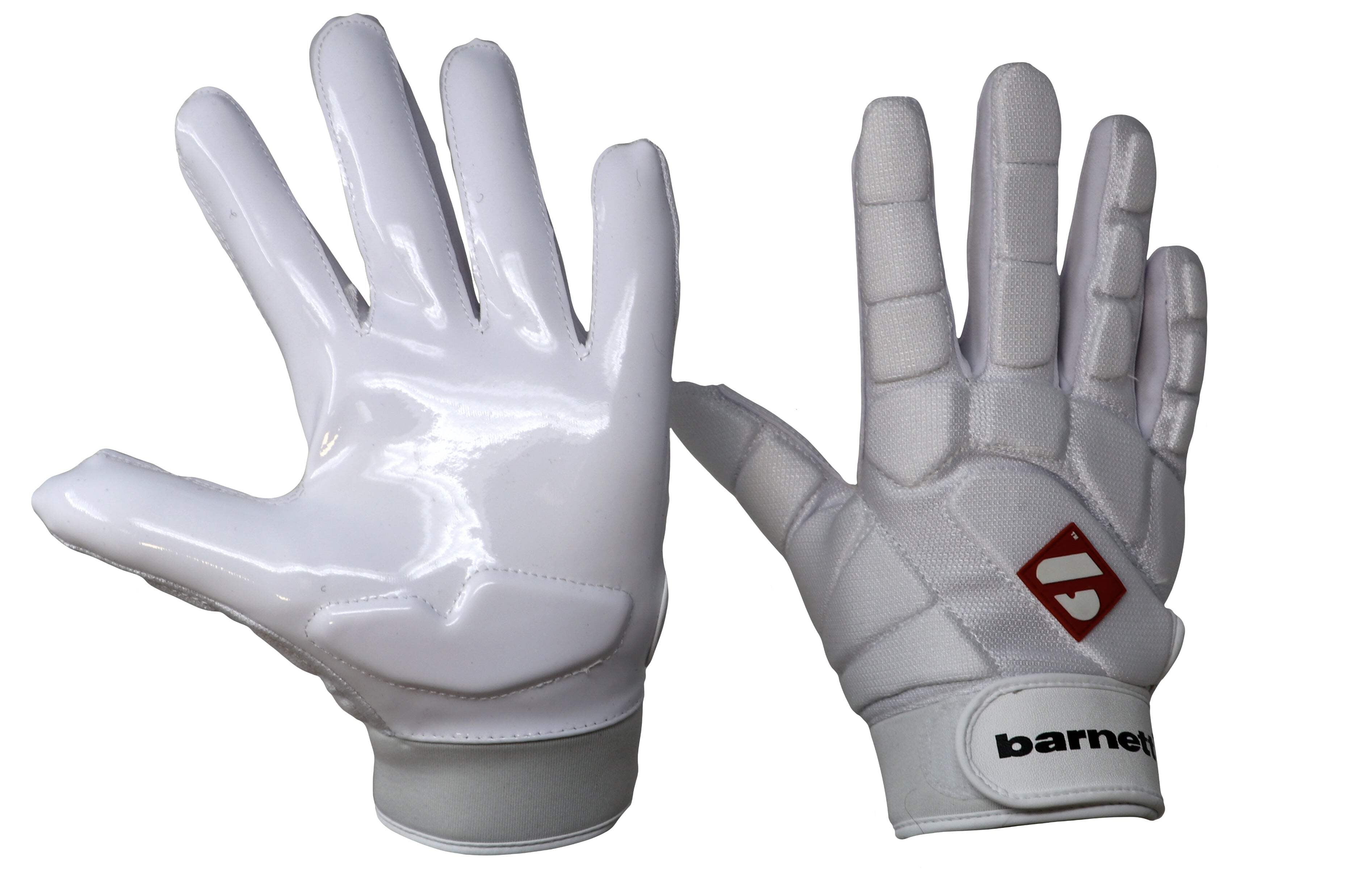 Barnett FKG-03 High Level Linebacker Football Gloves, LB,RB,TE, White, XL