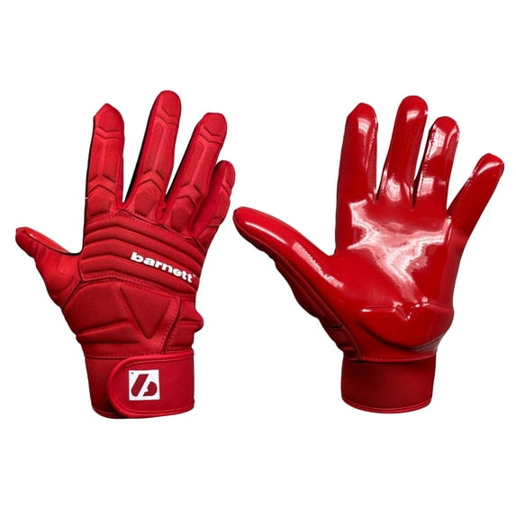Barnett FLG-03 Red Professional Linemen Football Gloves, OL, DL, Size L
