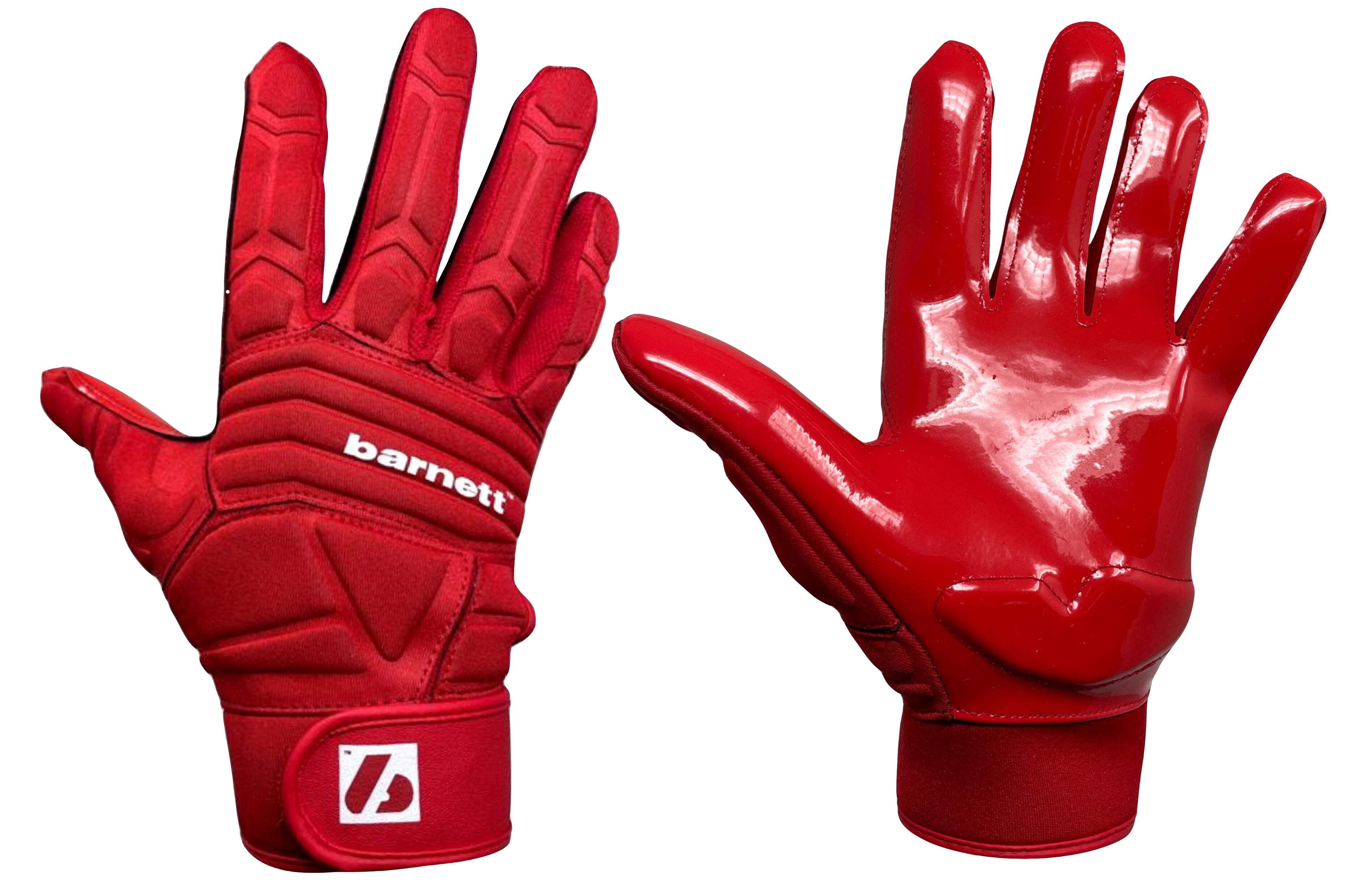 Barnett FLG-03 Red Professional Linemen Football Gloves, OL, DL, Size S