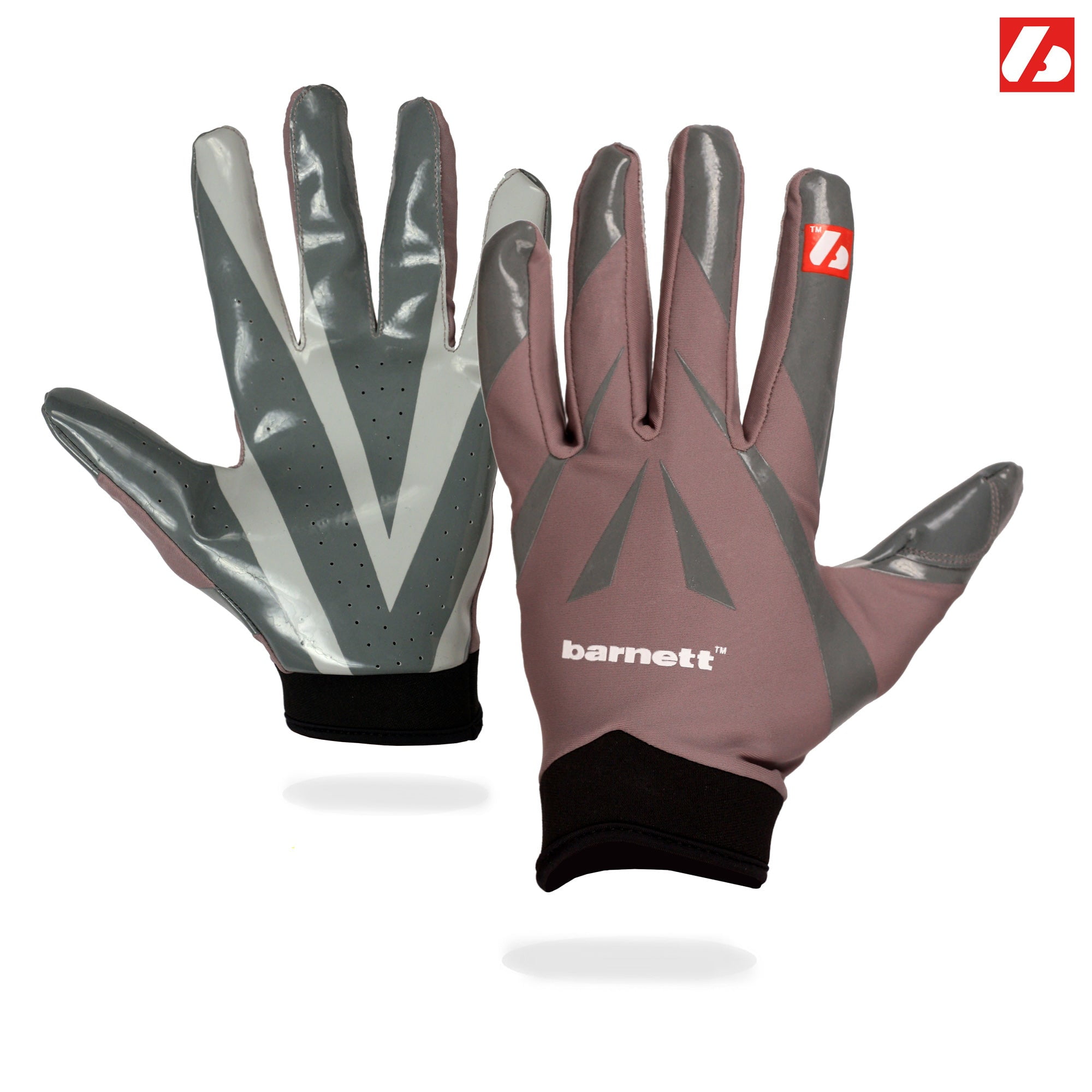 Barnett FRG-03 The Best Receiver Football Gloves, RE,DB,RB, Grey