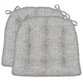 thumbnail image 1 of Barnett Home Decor Dining Chair Cushions with Ties, 16.5 x 18, Pack of 2 – Brisbane Silver Grey Tweed – Stain-Resistant Performance Fabric, Latex Foam Fill, Made in USA, 1 of 9