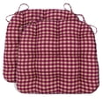 thumbnail image 1 of Barnett Home Decor Dining Chair Cushions with Ties, 16.5 x 18, Pack of 2 – Farmhouse Check Dark Red – 100% Cotton, Latex Foam Fill, Made in USA, 1 of 7