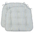 thumbnail image 1 of Barnett Home Decor Dining Chair Cushions with Ties, 16.5 x 18, Pack of 2 – Ticking Stripe Navy Blue – 100% Cotton, Latex Foam Fill, Made in USA, 1 of 10