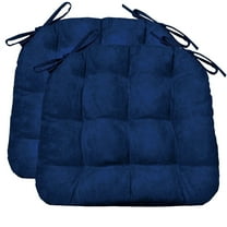 Barnett Home Decor Microsuede Dining Chair Cushions with Ties, 16.5 x 18, Pack of 2 – Royal Blue – Reversible, Machine Washable, Latex Foam Fill, Microfiber Ultrasuede