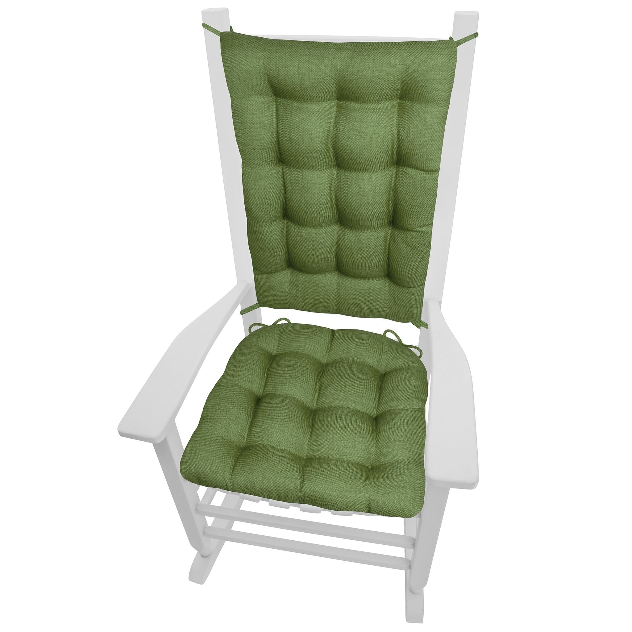 Barnett Home Decor Outdoor Rocking Chair Cushions – Rave Sage Green Solid, Extra-Large Set Seat 19x19 & Back 18x23, Fade & Weather Resistant Porch Rocker Cushions