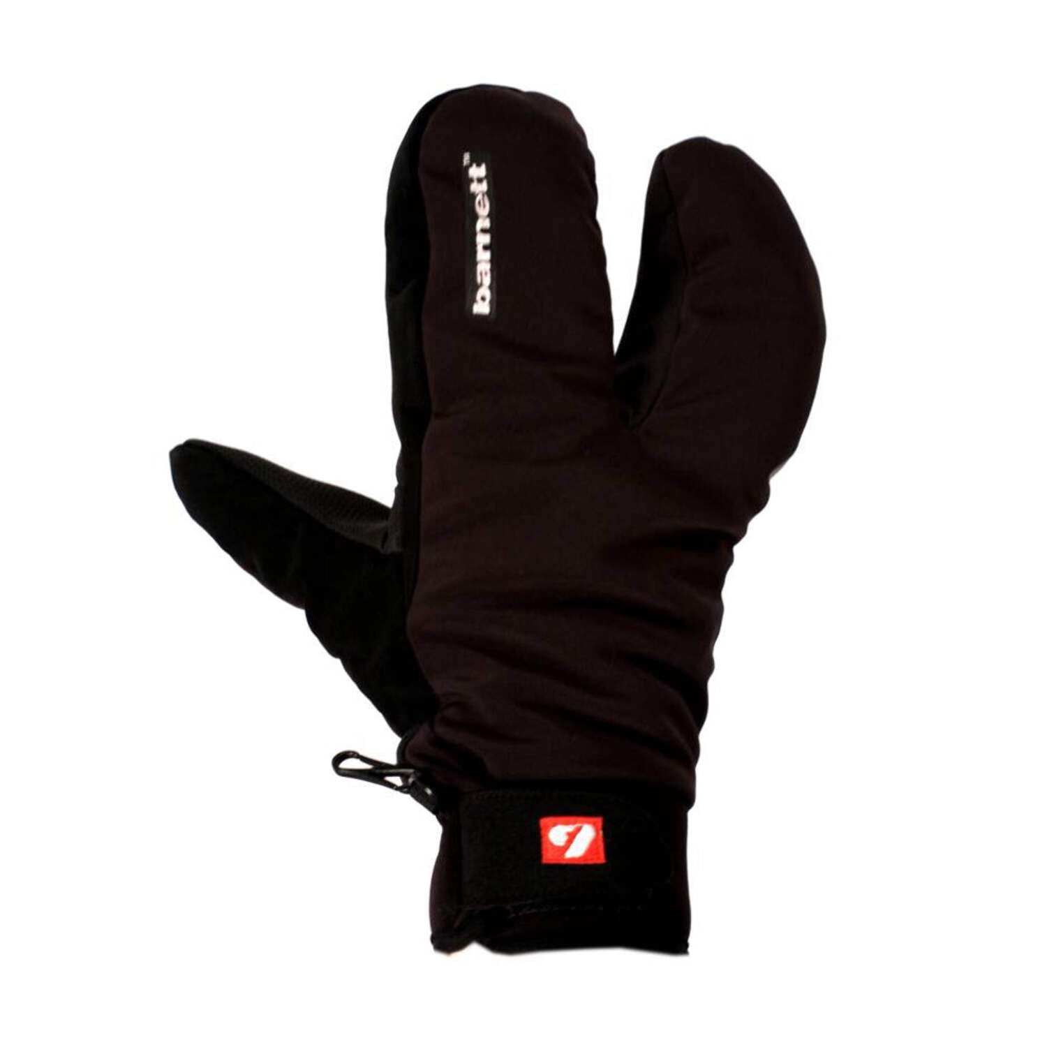 Barnett NBG-09 Barnett 3 Split Fingers, Ski Mitts InSoftshell, Black, S