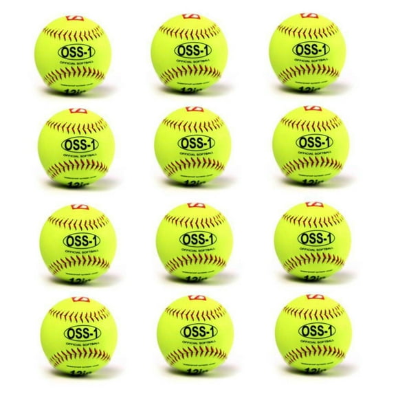Barnett OSS-1 Barnett Practice SoftBall Balls, Size 12 Inches, Yellow, 1 Dozen