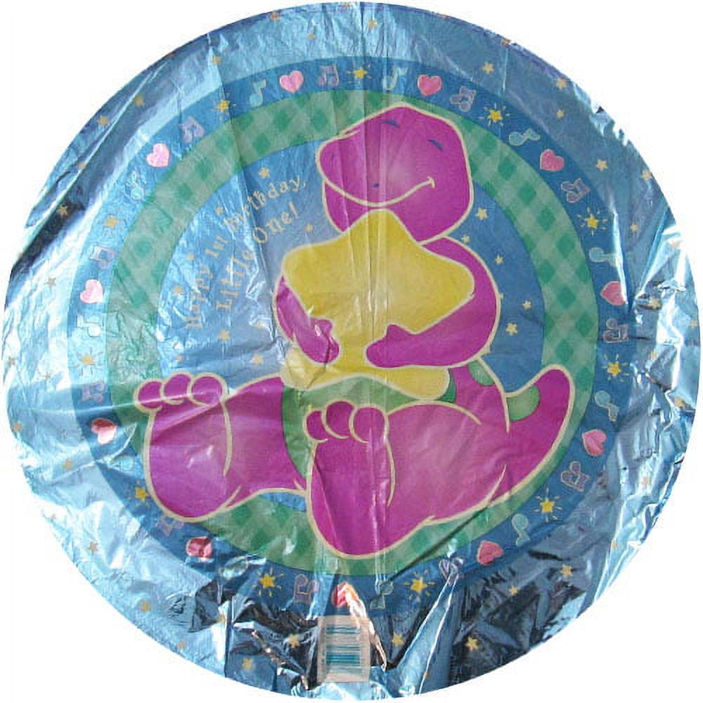 Barney 1st Birthday Foil Mylar Balloon (1ct)