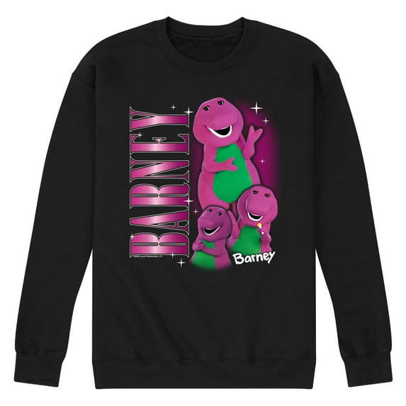 Barney - 90S Character Grid - Men's Crew Fleece Sweatshirt