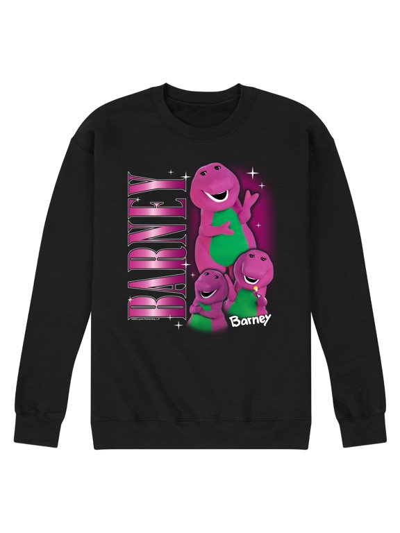 - Barney Retro Character Grid Men's Graphic Fleece Sweatshirt