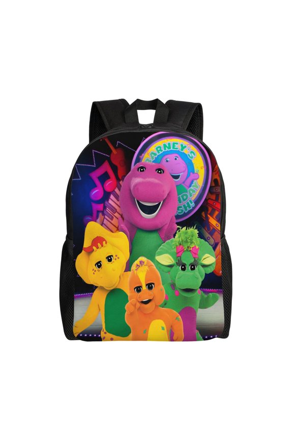 Barney And Friends Backpack Aesthetic Large Capacity Laptop Bookbag College Travel Hiking School Daypack Rucksack