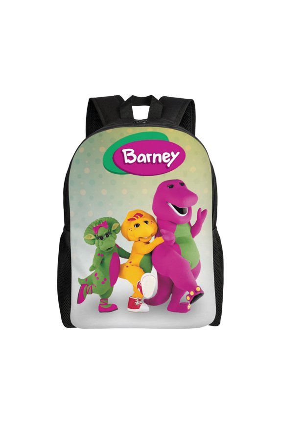 Barney And Friends Backpack Aesthetic Large Capacity Laptop Bookbag College Travel Hiking School Daypack Rucksack