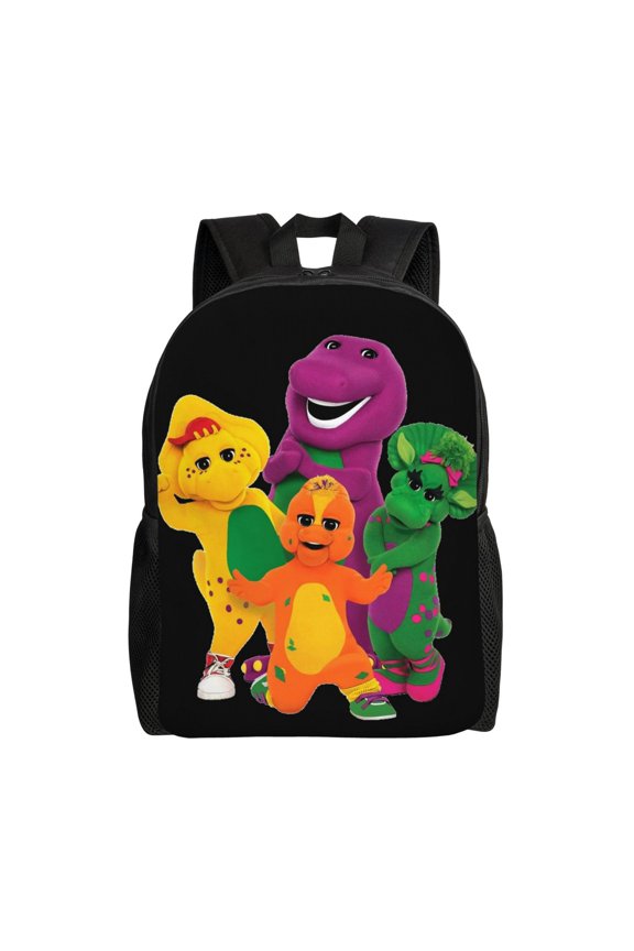 Barney And Friends Backpack Aesthetic Large Capacity Laptop Bookbag College Travel Hiking School Daypack Rucksack