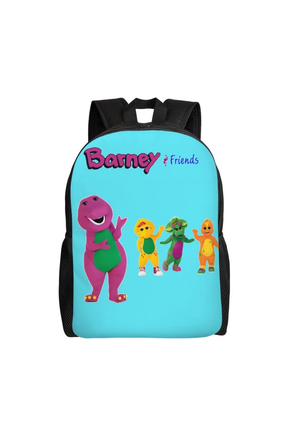 Barney And Friends Backpack Aesthetic Large Capacity Laptop Bookbag College Travel Hiking School Daypack Rucksack