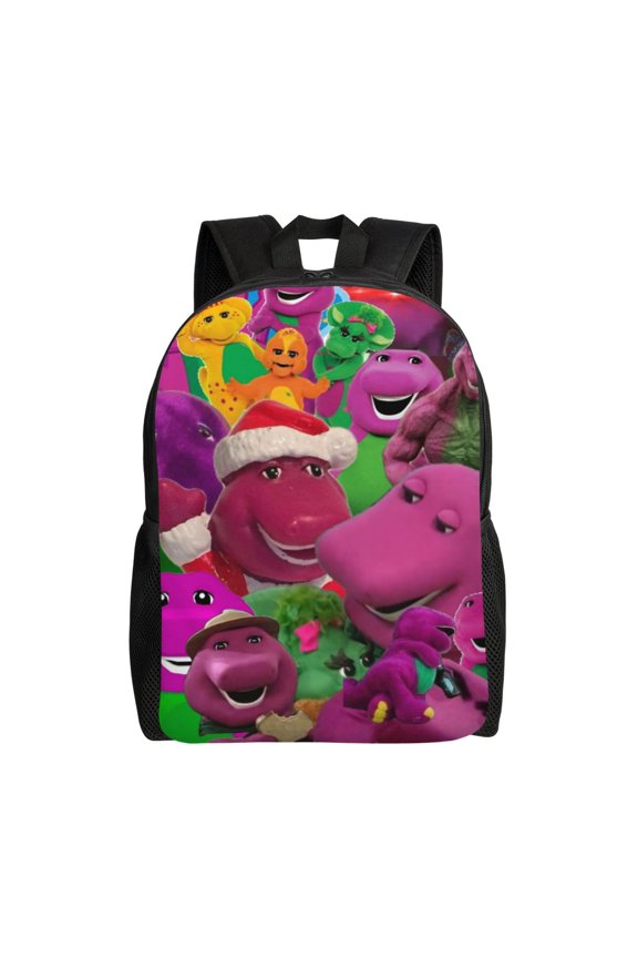 Barney And Friends Backpack Aesthetic Large Capacity Laptop Bookbag College Travel Hiking School Daypack Rucksack