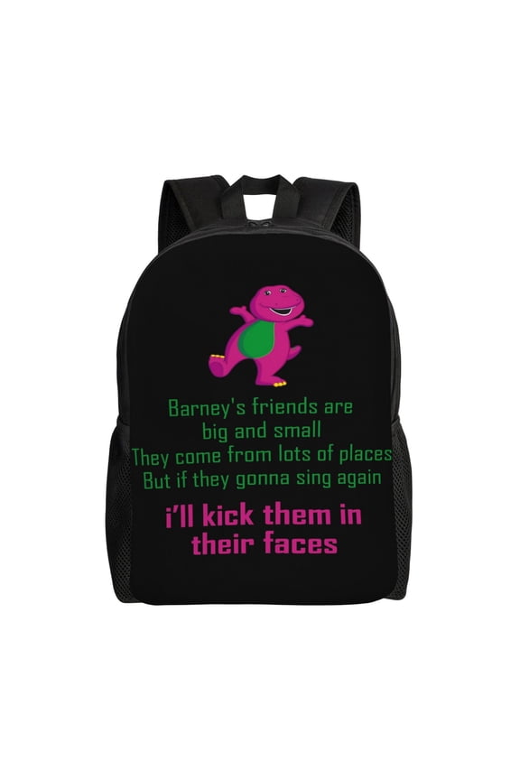 Barney And Friends Backpack Aesthetic Large Capacity Laptop Bookbag College Travel Hiking School Daypack Rucksack