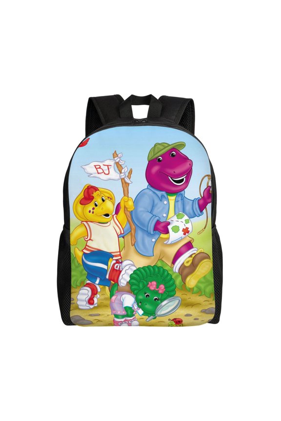 Barney And Friends Backpack Aesthetic Large Capacity Laptop Bookbag College Travel Hiking School Daypack Rucksack