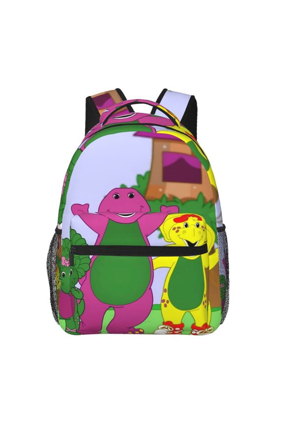 Barney And Friends Backpack Cartoon Lightweight Laptop Bookbag College Travel Hiking Work School Daypack Rucksack