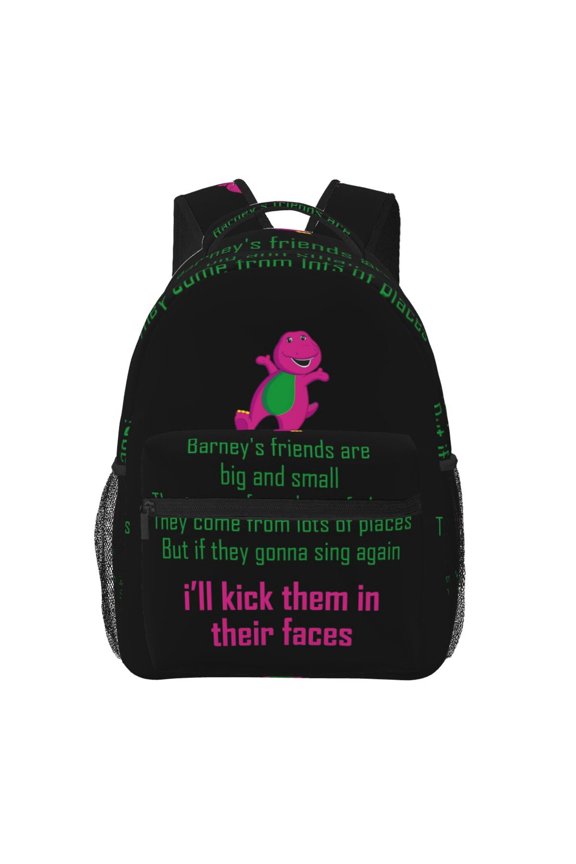 Barney And Friends Backpack Cartoon Lightweight Laptop Bookbag College Travel Hiking Work School Daypack Rucksack
